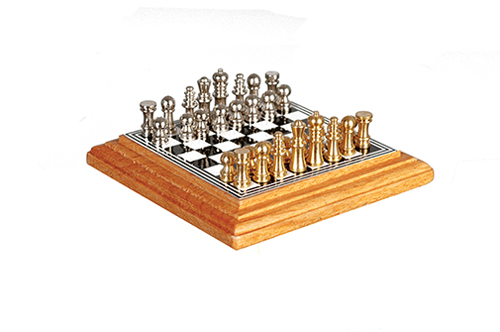 Chess Set on Board, Oak